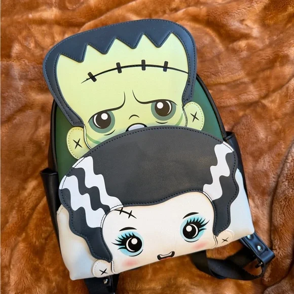 Frankenstein and Bride Mini Backpack/ Universal Monsters Loungefly - Picture 1 of 6